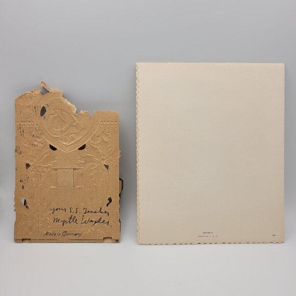 Vintage Pop Up Valentine Christmas Cards Paper Ephemera 3D Designs German USA - Picture 4 of 10